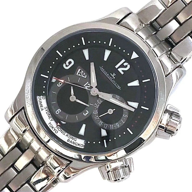 JAEGER LECOULTRE BLACK WATCH: Jaeger LeCoultre Black WATCH Brand: JAEGER-LE COULTRE Type: Wrist watch Material: Stainless steel Color: Dial Color Black Size: [ Case size ] 41mm / Case shape: Round face / Case height: 50mm