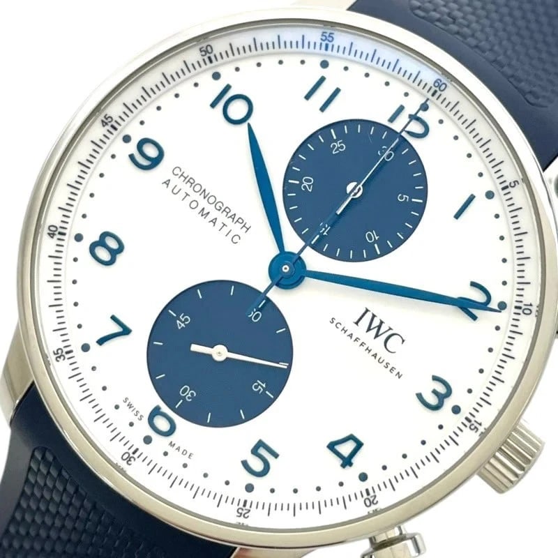 IWC PORTUGUESE CHRONOGRAPH WATCH: IWC Portuguese Chronograph WATCH Brand: IWC Type: Wrist watch Material: SS Color: Dial Color White Size: [ Case size ] 41mm / Case shape: Round face / Case width: 41mm / Case height: 41mm / Case t