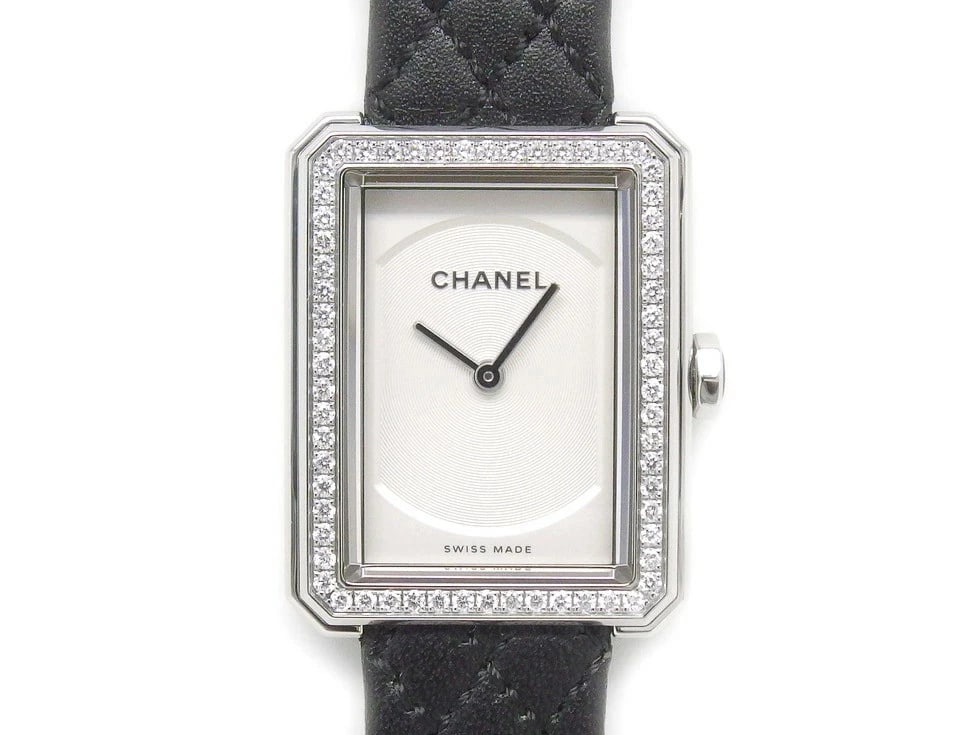CHANEL DIAMOND LEATHER WATCH (1 of 2)