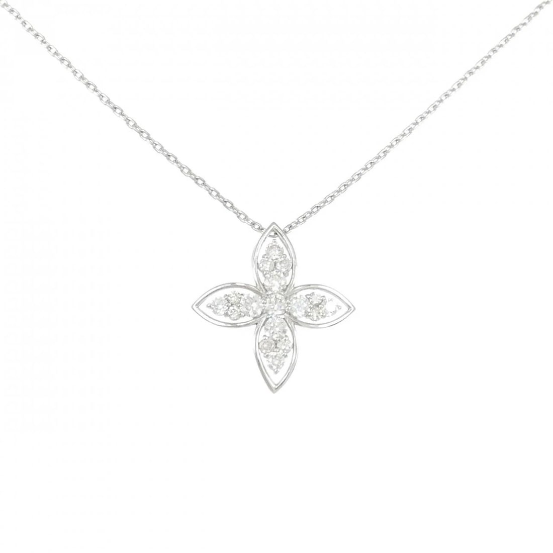 PT950/PT850 FLOWER DIAMOND NECKLACE: PT950/PT850 Flower Diamond Necklace Brand: Unbranded Type: Diamond Necklace Material: PT950/PT850, Color: platinum Size: Actual Size Pendant length approx. x width approx.: 19.2mmx18.5mm Chain