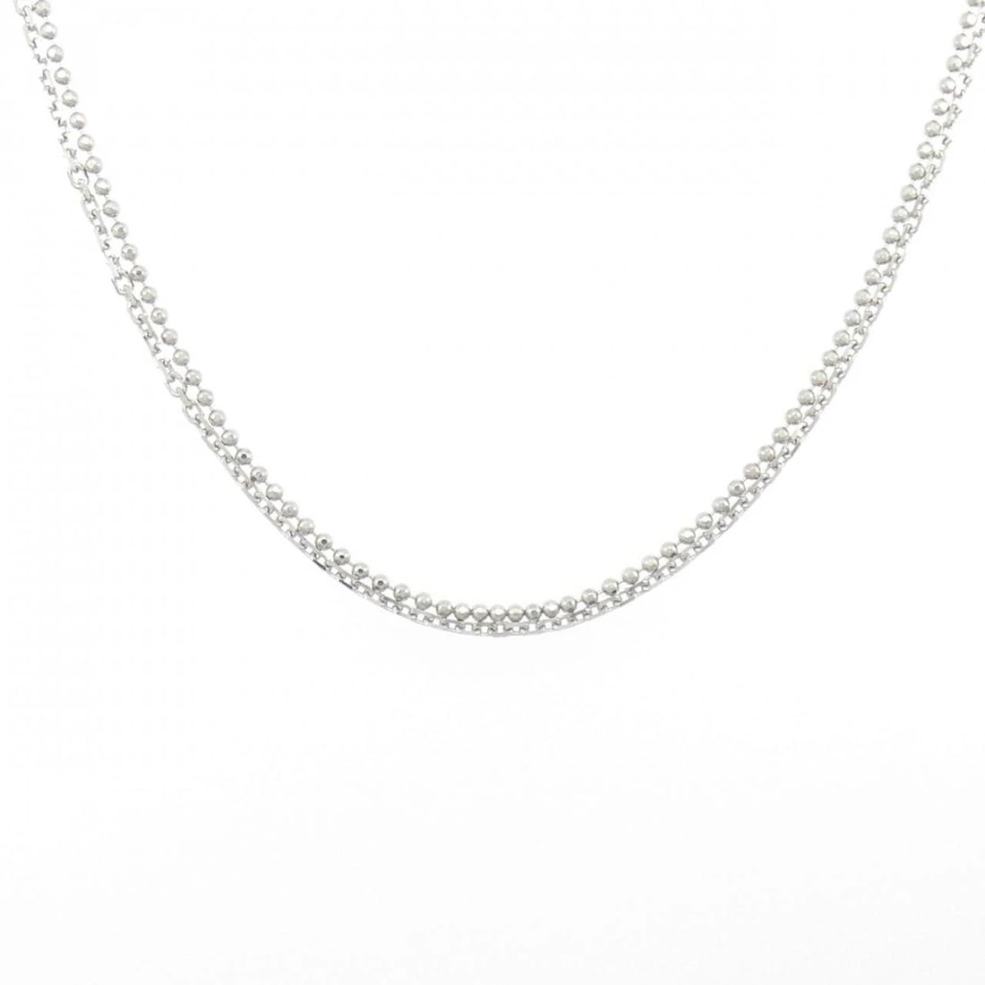 PT850 NECKLACE: PT850 Necklace Brand: Unbranded Type: Necklace Material: Platinum850, Color: platinum Size: Actual size Chain maximum width approx.: 1.2mm 40cm Accessories: None Accessories Notice: When