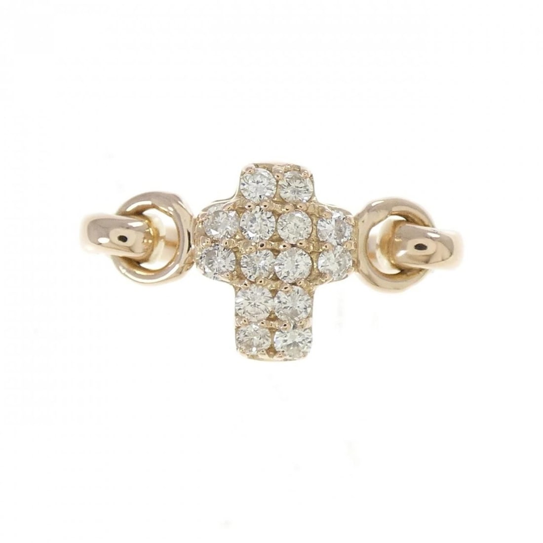 K18PG CROSS DIAMOND RING - 2