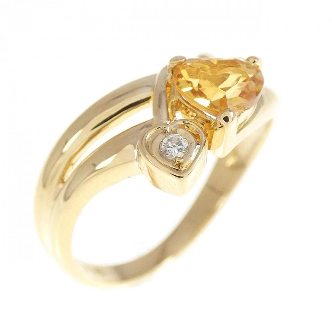 K18YG HEART CITRINE RING: K18YG Heart Citrine Ring Brand: Unbranded Type: citrine ring Material: K18YG, Color: yellow Size: US 5.25 Accessories: None Accessories Notice: When purchasing pre-owned goods, please refer