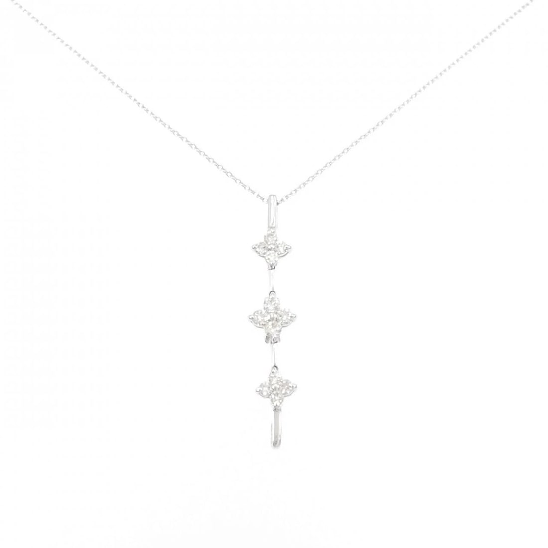 K18WG 2WAY FLOWER DIAMOND NECKLACE (1 of 4)