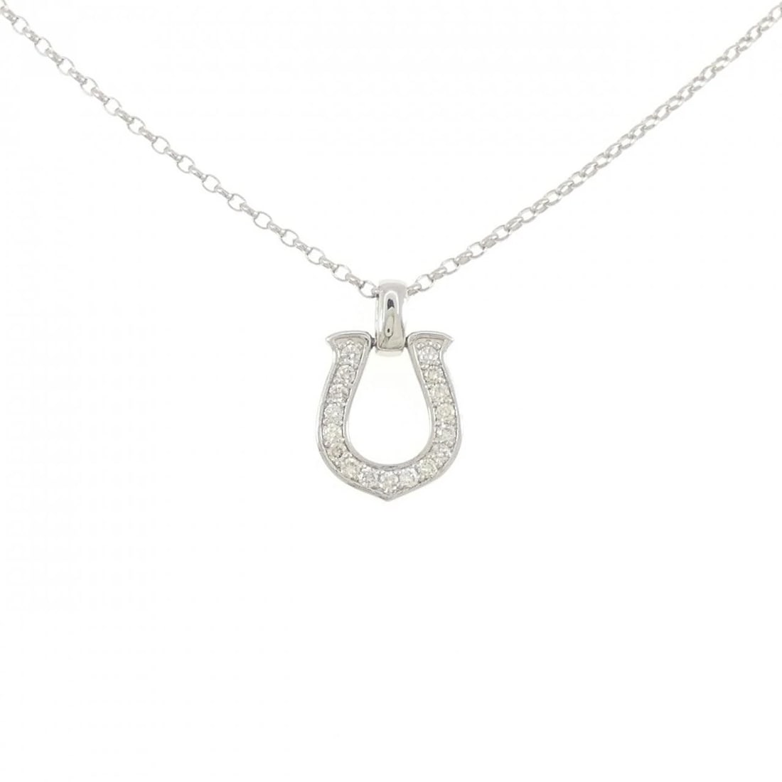 PT900/PT850 DIAMOND NECKLACE: PT900/PT850 Diamond Necklace Brand: Unbranded Type: Diamond Necklace Material: PT900/PT850, Color: platinum Size: Actual Size Pendant length approx. x width approx.: 18.5mmx12.3mm Chain