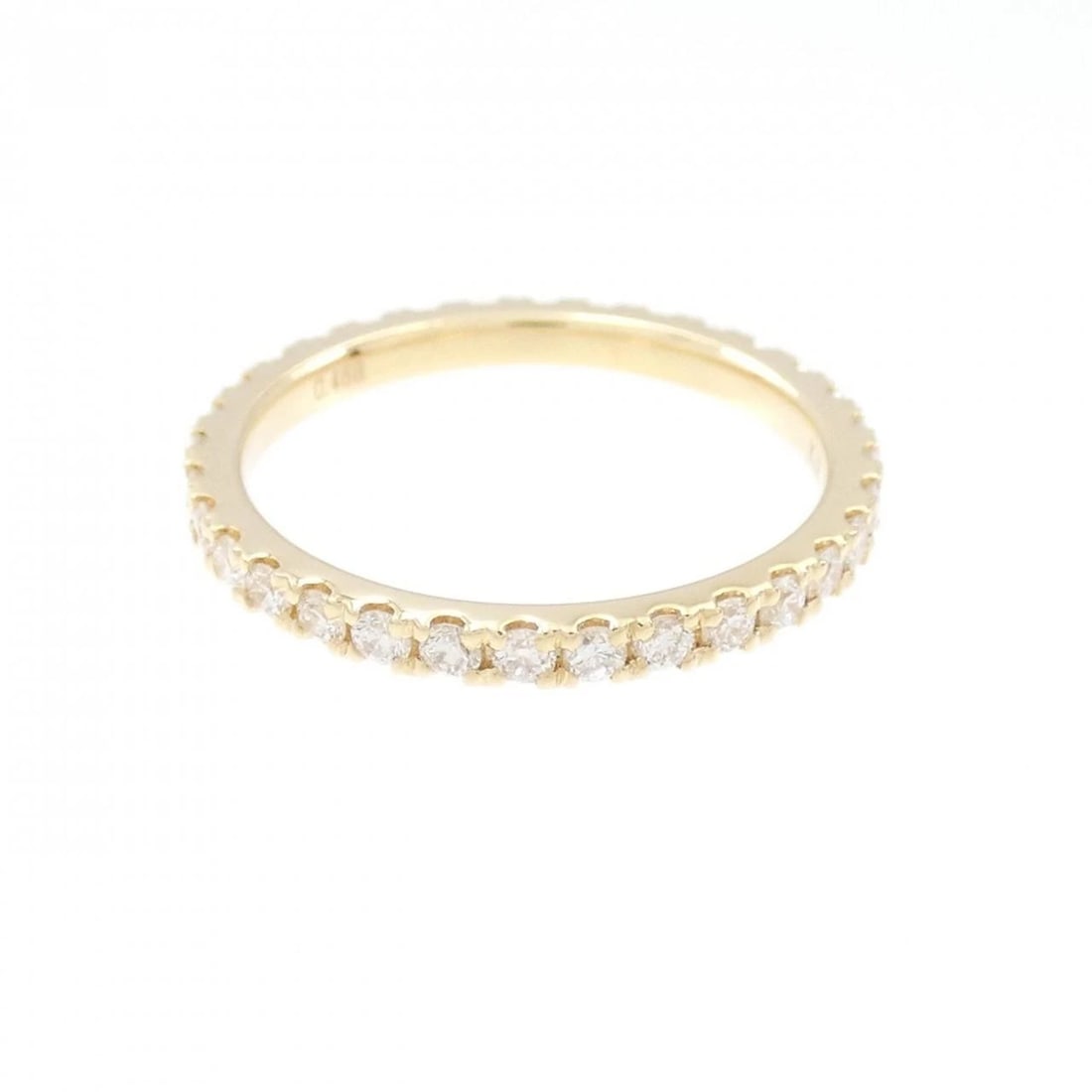 K18YG FULL ETERNITY DIAMOND RING: K18YG Full Eternity Diamond Ring Brand: Unbranded Type: Diamond Ring Material: K18YG, Color: yellow Size: US 4 Accessories: None Accessories Notice: When purchasing pre-owned goods, please