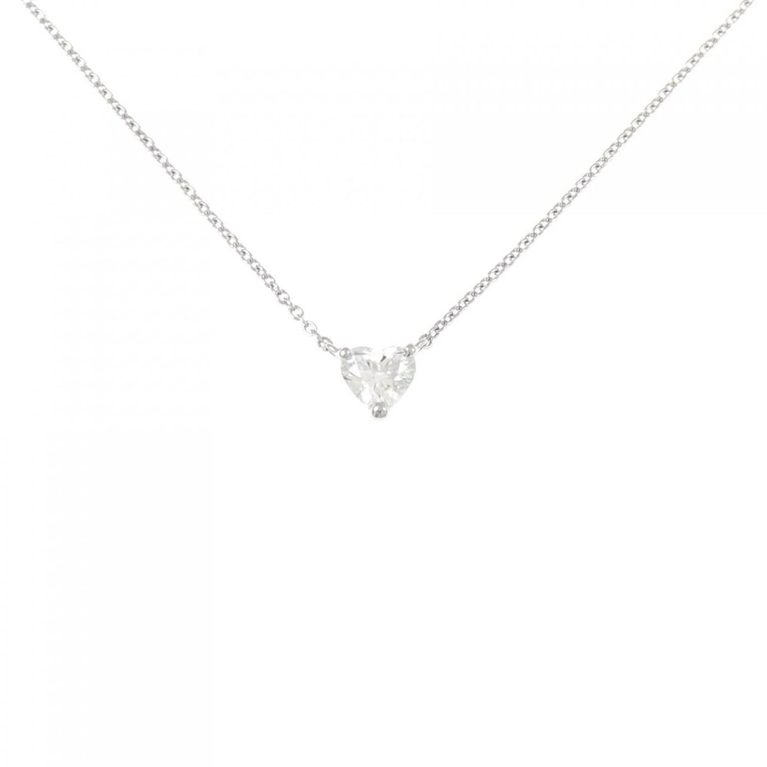 PT900/PT850 DIAMOND NECKLACE: PT900/PT850 Diamond Necklace Brand: Unbranded Type: Necklace Material: PY900/PT850, Color: platinum Size: Actual Size Pendant length approx. x width approx.: 4.7mmx5.2mm Chain maximum width approx