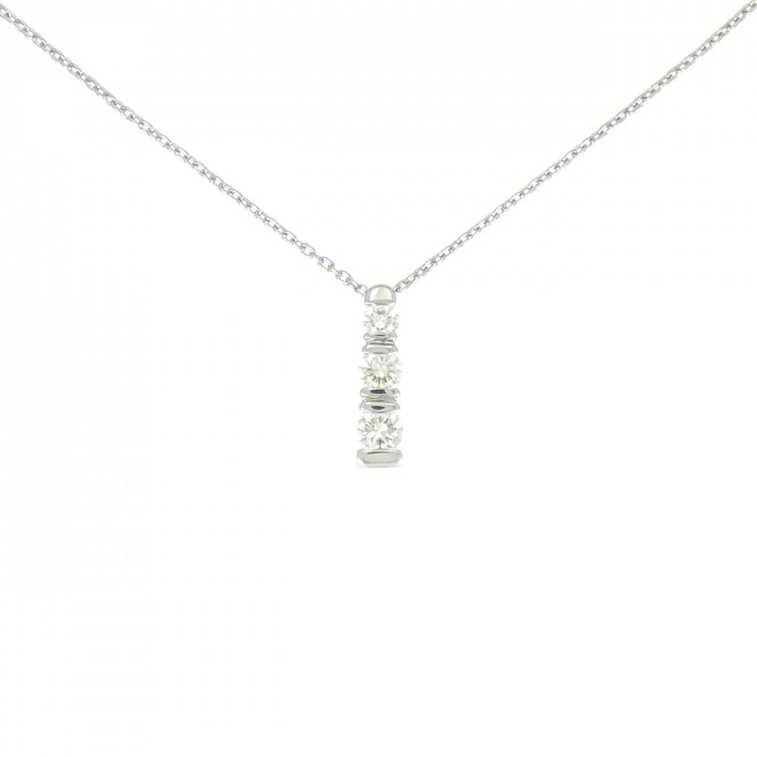 K18WG DIAMOND NECKLACE: K18WG Diamond Necklace Brand: Unbranded Type: Diamond Necklace Material: KY18G, Color: yellow Size: Actual Size Pendant length approx. x width approx.: 13.9mmx3.5mm Chain maximum width