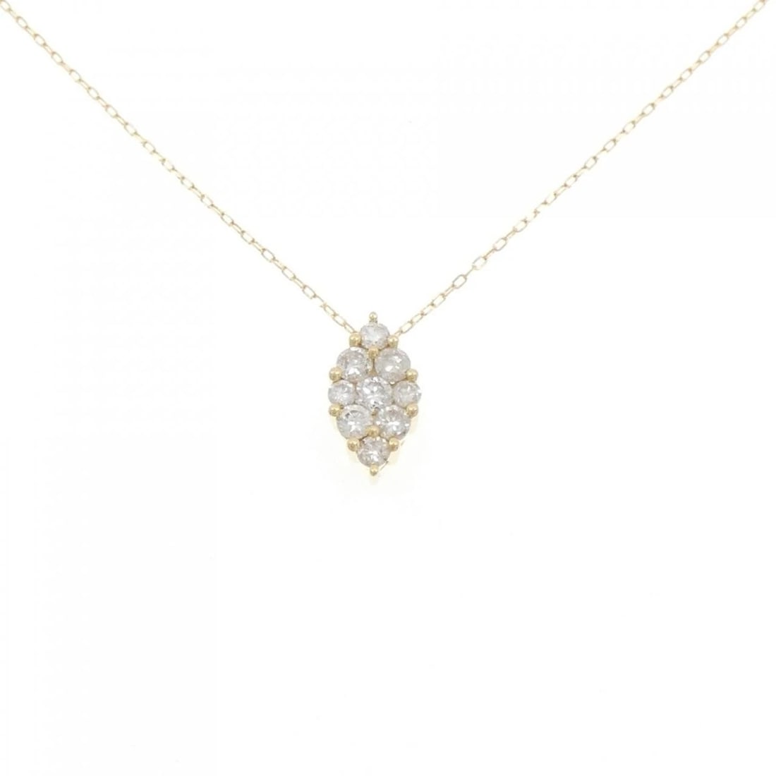 K18YG DIAMOND NECKLACE: K18YG Diamond Necklace Brand: Unbranded Type: Diamond Necklace Material: K18 yellow gold, Main Stone/Creation Natural Color: yellow gold Size: Actual Size Pendant length approx. x width
