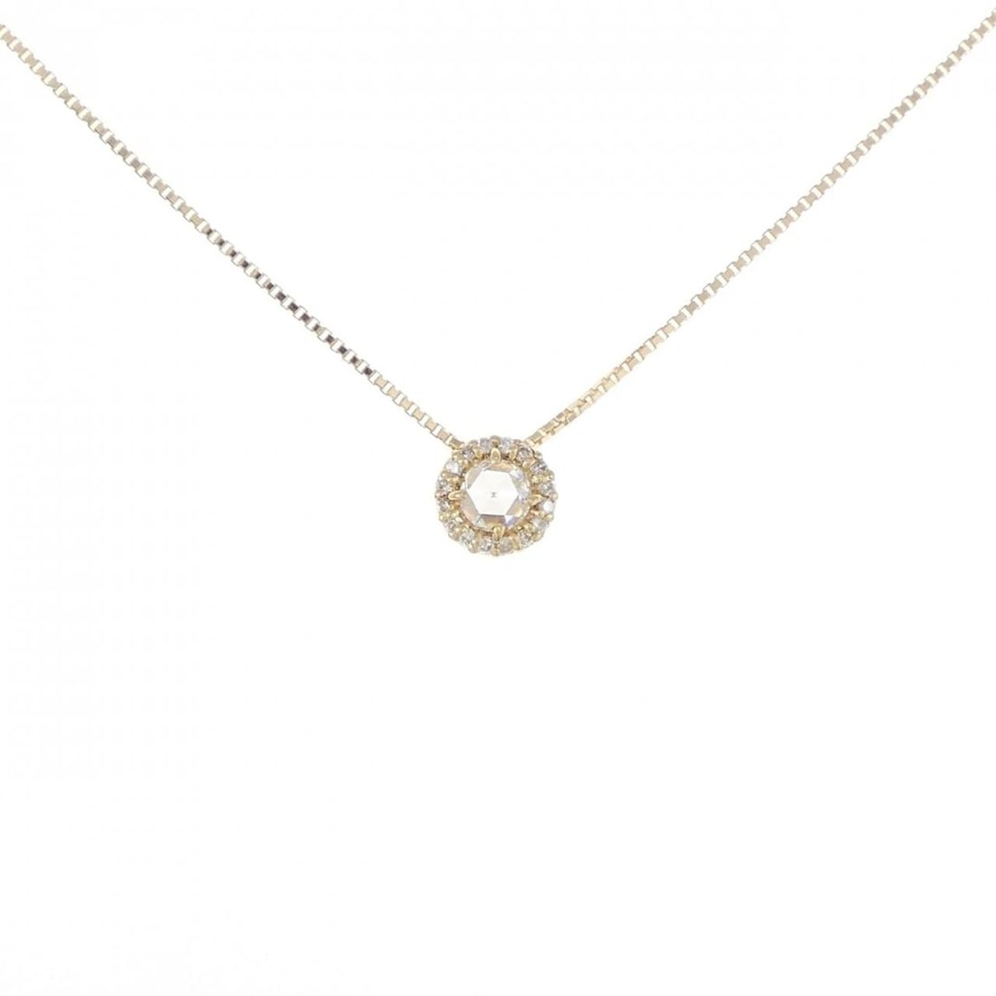 K18YG DIAMOND NECKLACE: K18YG Diamond Necklace Brand: Unbranded Type: Diamond Necklace Material: K18 yellow gold, Main Stone/Creation Natural Color: yellow gold Size: Actual Size Pendant length approx. x width