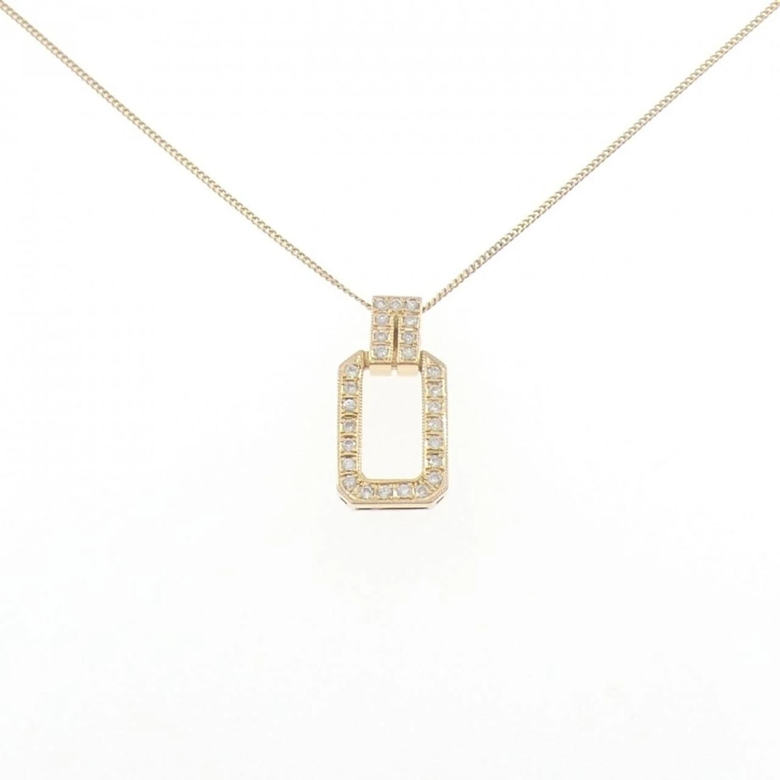 K18YG DIAMOND NECKLACE: K18YG Diamond Necklace Brand: Unbranded Type: Diamond Necklace Material: K18 yellow gold, Main Stone/Creation Natural Color: yellow gold Size: Actual Size Pendant length approx. x width