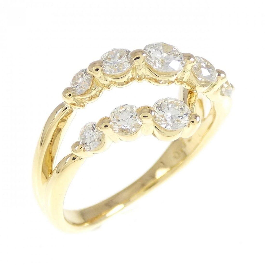 K18YG DIAMOND RING: K18YG Diamond Ring Brand: Unbranded Type: Diamond ring Material: K18 yellow gold, Main Stone/Creation Natural Color: yellow gold Size: US 5 Accessories: None Accessories Notice: When