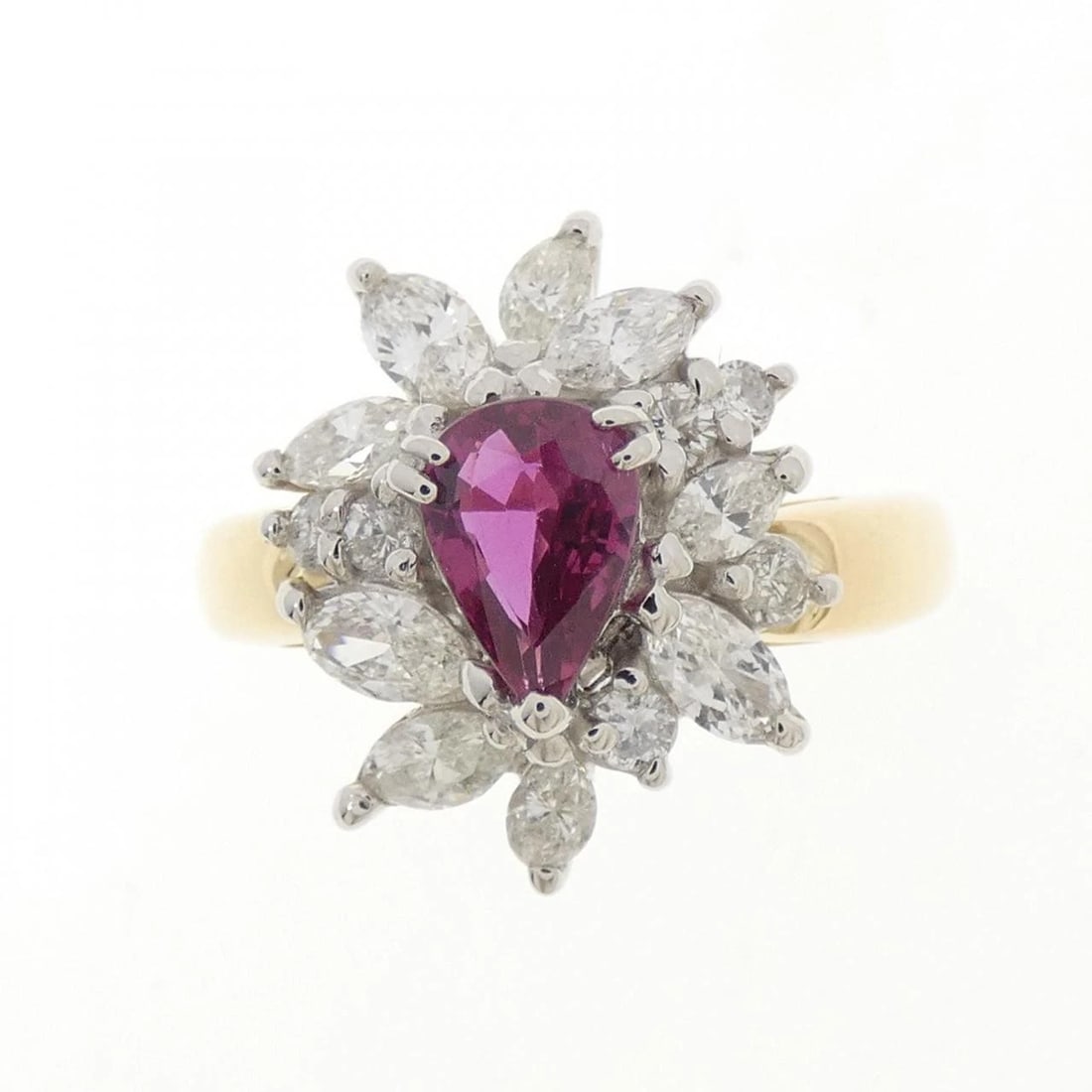 K18YG/PT850 RUBY RING - 2