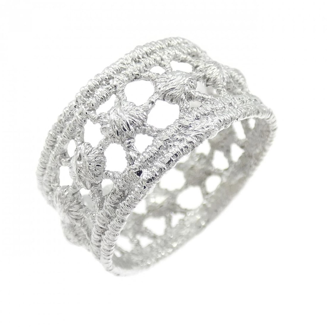 750WG RING: 750WG Ring Brand: Unbranded Type: ring Material: 750 white gold, Color: white gold Size: 5 - 5.25 US Accessories: None Accessories Notice: When purchasing pre-owned goods, please refer to