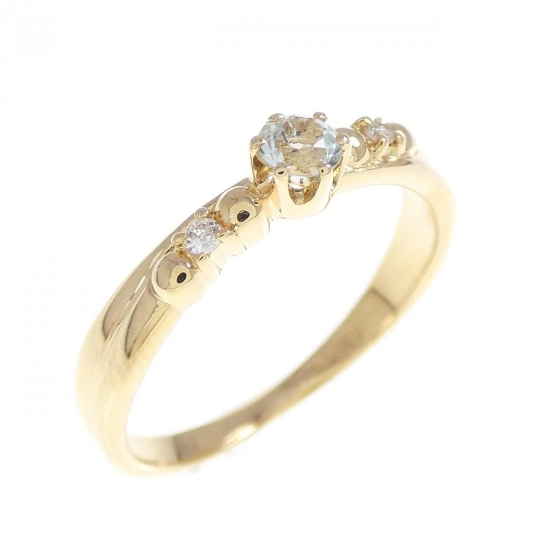K18YG AQUAMARINE RING: K18YG Aquamarine Ring Brand: Unbranded Type: Aquamarine Ring Material: K18 yellow gold, Main Stone/Creation Aquamarine Color: Yellow Gold Size: US 4.75 Accessories: None Accessories Notice
