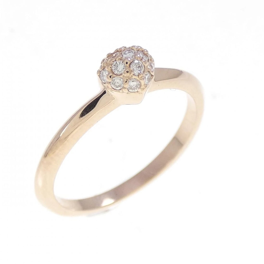 K18PG HEART DIAMOND RING: K18PG Heart Diamond Ring Brand: Unbranded Type: Diamond Ring Material: K18 Pink Gold, Main Stone/Creation Natural Color: Pink Gold Size: US 4 Accessories: None Accessories Notice: When