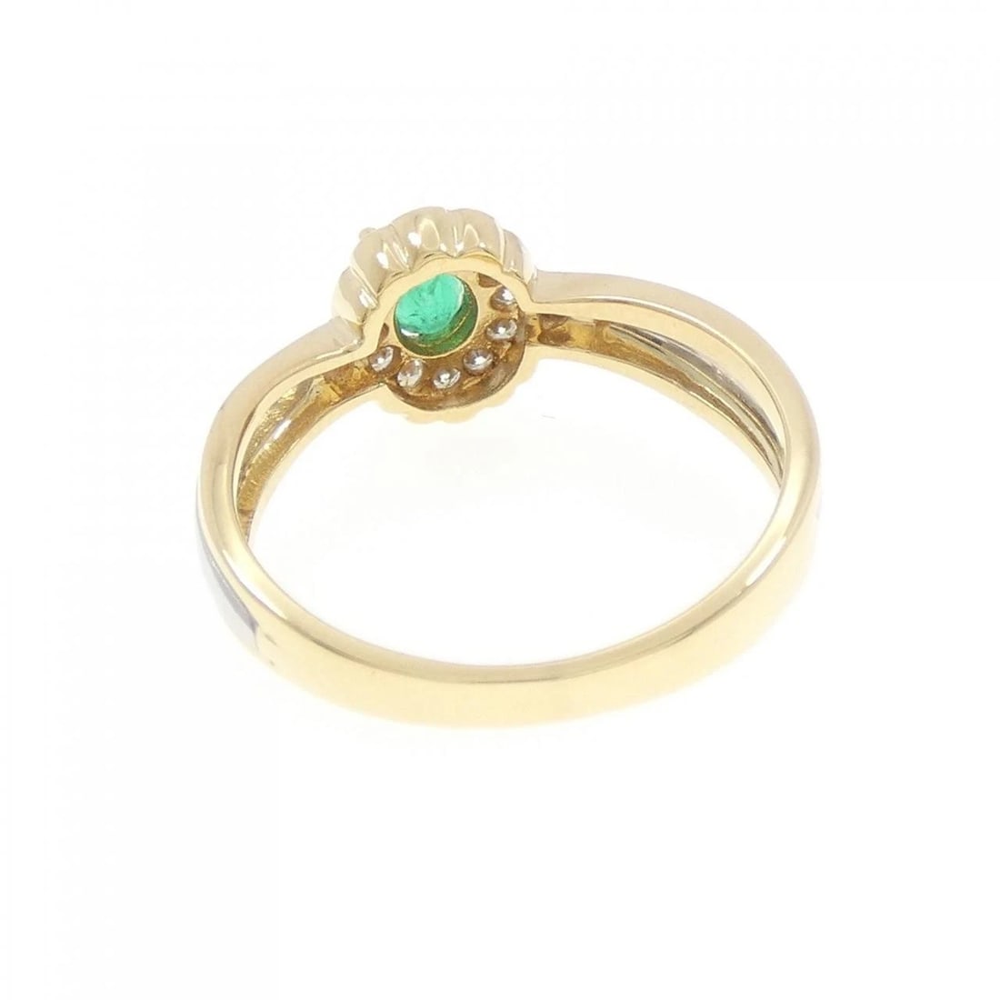 K18YG/PT EMERALD RING - 3