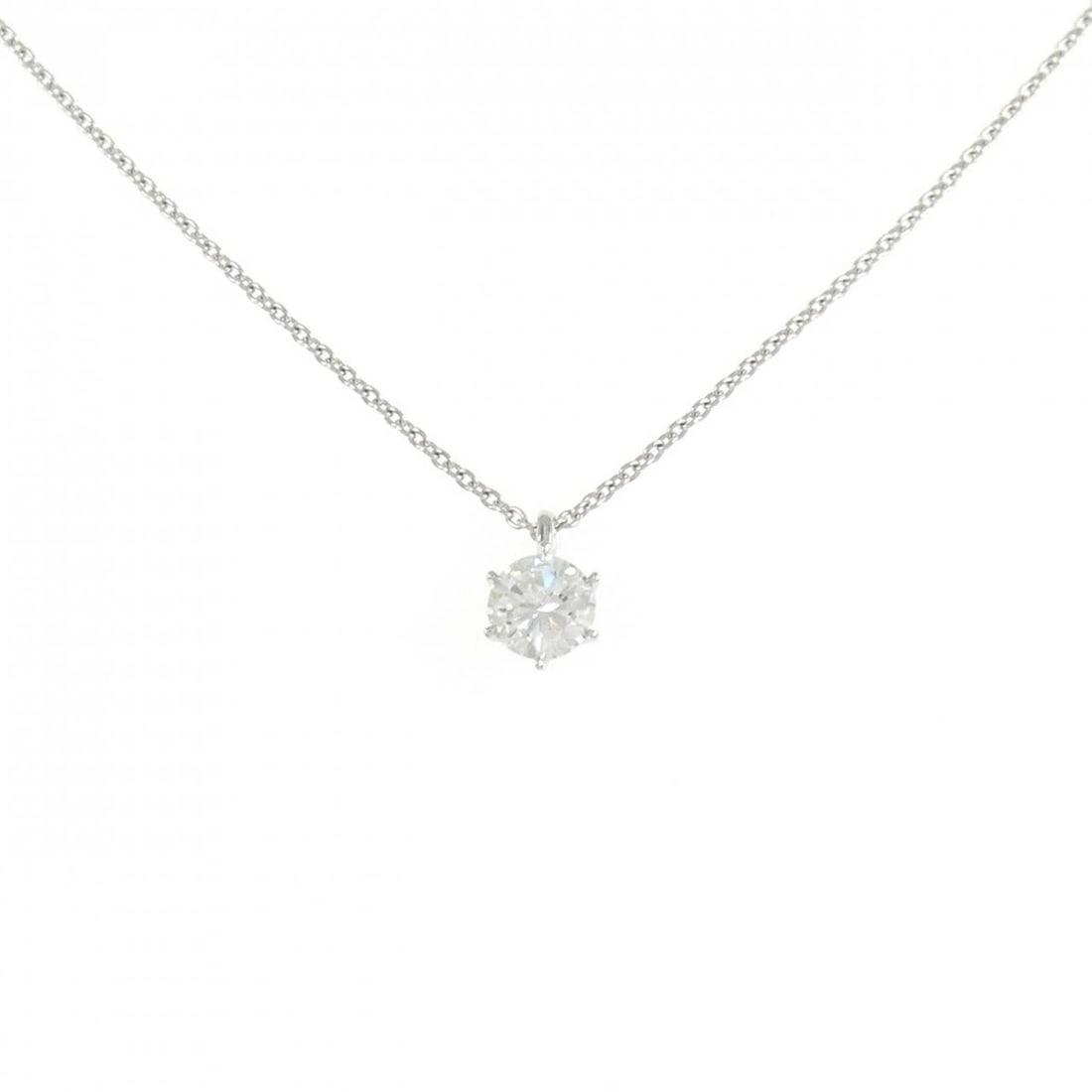 PT900/PT850 DIAMOND NECKLACE: PT900/PT850 Diamond Necklace Brand: Unbranded Type: Necklace Material: Platinum900/850, Main Stone/Creation Natural Color: Platinum Size: Actual Size Pendant length approx. x width approx.: