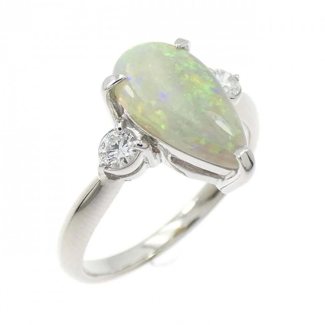 PT900 BLACK OPAL RING: PT900 Black Opal Ring Brand: Unbranded Type: black opal ring Material: Platinum900, Main Stone/Creation Black Opal Color: Platinum Size: US 5 Accessories: None Accessories Notice: When pur