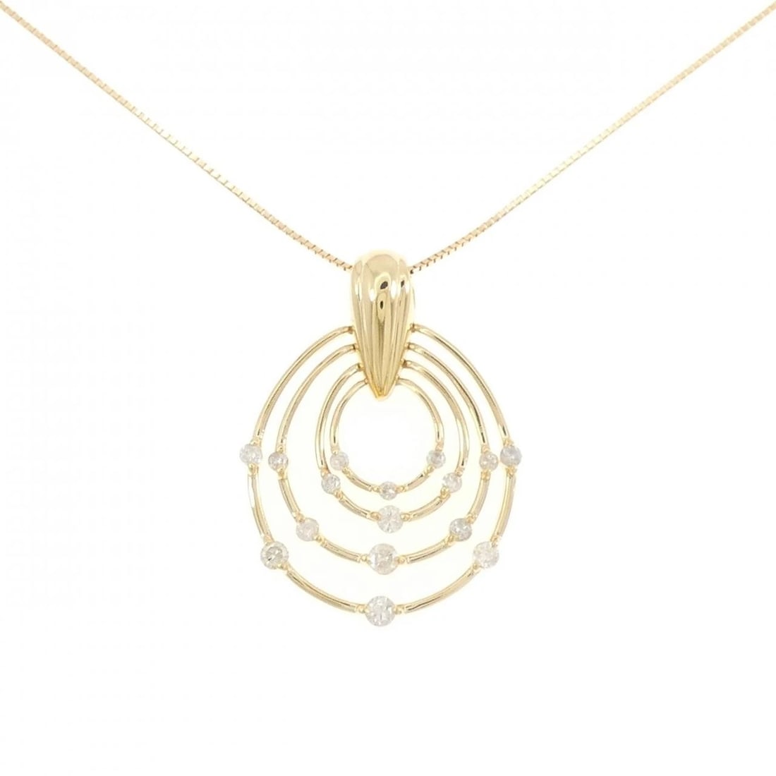 K18YG DIAMOND NECKLACE: K18YG Diamond Necklace Brand: Unbranded Type: Diamond Necklace Material: K18 yellow gold, Color: yellow gold Size: 45cm,Actual Size Pendant length approx. x width approx.: 31.8mmx23.2mm Chain