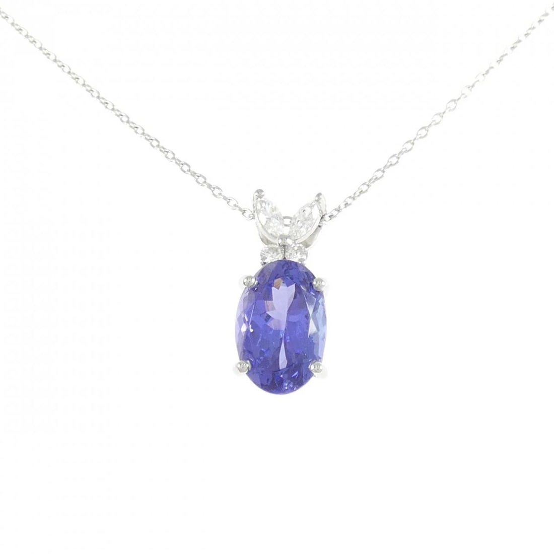 PT950/PT850 TANZANITE NECKLACE: PT950/PT850 Tanzanite Necklace Brand: Unbranded Type: Tanzanite Necklace Material: Platinum950/Platinum850, Color: Platinum Size: 45cm,Actual Size Pendant length approx. x width approx.: