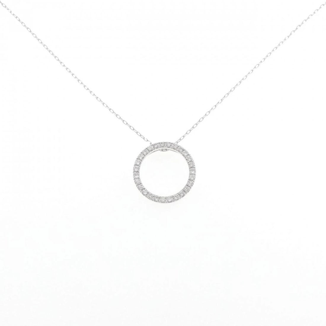 K18WG DIAMOND NECKLACE: K18WG Diamond Necklace Brand: Unbranded Type: Diamond Necklace Material: K18 white gold, Color: white gold Size: 45cm,Actual Size Diameteraround: 17.0mm Chain maximum width approx.: 0.9mm 