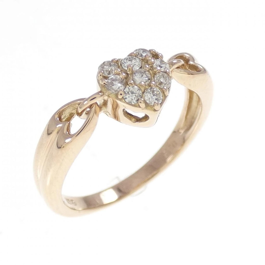K18PG HEART DIAMOND RING: K18PG Heart Diamond Ring Brand: Unbranded Type: Diamond ring Material: K18 Pink Gold, Color: Pink Gold Size: US 5.5 Accessories: None Accessories Notice: When purchasing pre-owned goods, p