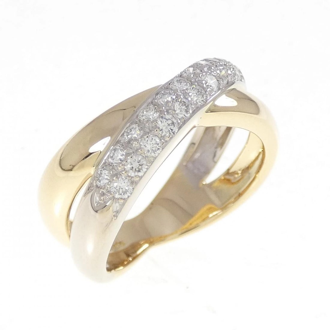 750YG/750WG DIAMOND RING: 750YG/750WG diamond ring Brand: Unbranded Type: Diamond Ring Material: 750 yellow gold/750 white gold, Color: none Size: US 6 1/2 Accessories: None Accessories Notice: When purchasing