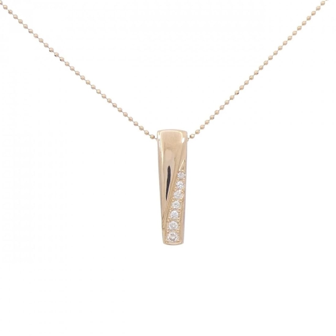 K18PG PINK DIAMOND NECKLACE: K18PG Pink Diamond Necklace Brand: Unbranded Type: Pink Diamond Necklace Material: K18 Pink Gold, Color: Pink Gold Size: 41cm,Actual Size Pendant length approx. x width approx.: 21.4mmx5.6mm