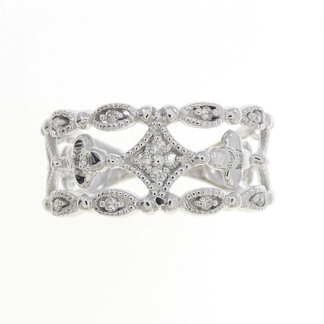 K18WG DIAMOND RING - 2