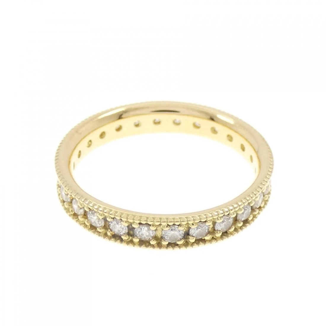 K18YG FULL ETERNITY DIAMOND RING: K18YG Full Eternity Diamond Ring Brand: Unbranded Type: Diamond ring Material: K18 yellow gold, Color: yellow gold Size: US 5 Accessories: None Accessories Notice: When purchasing pre-owned