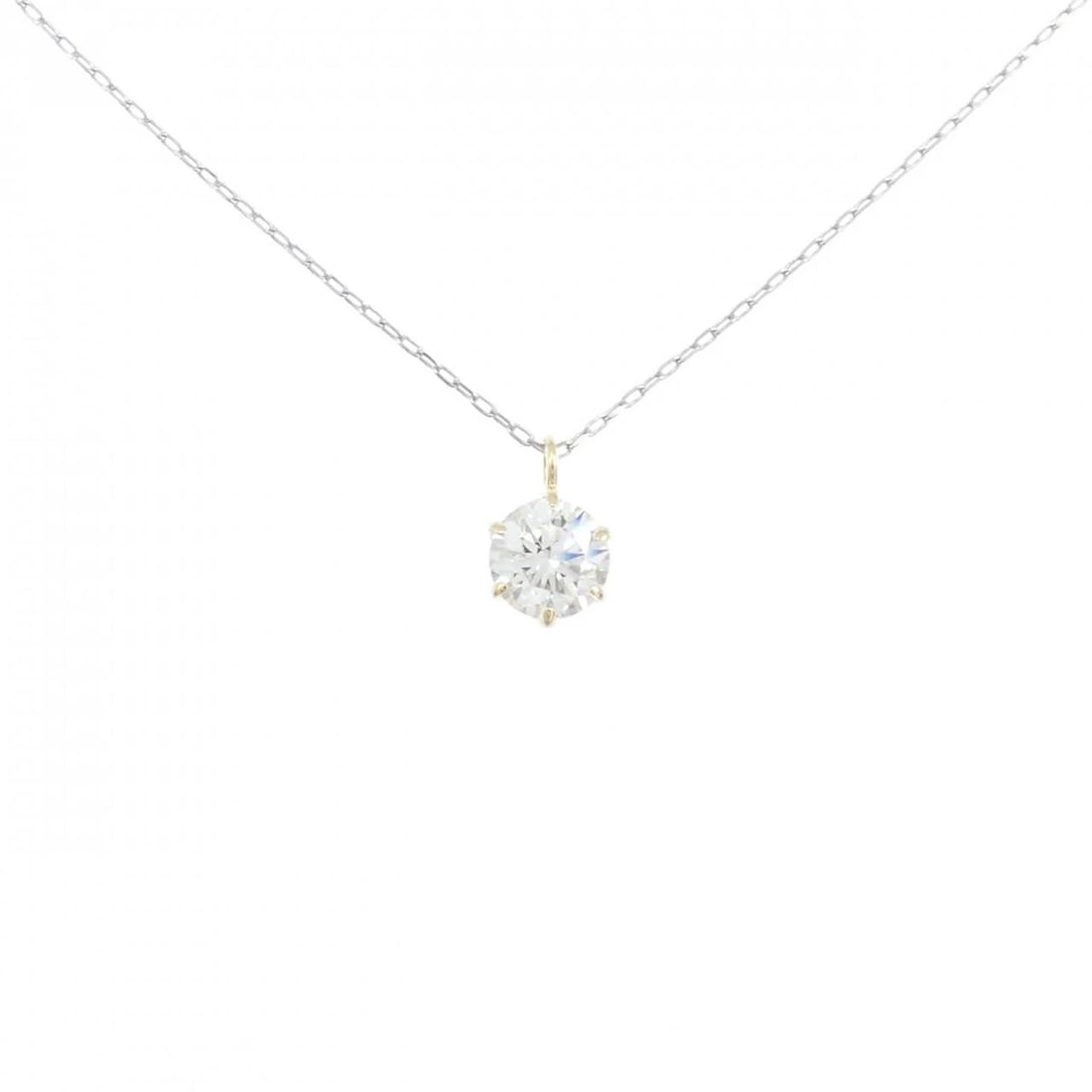 K18YG/PT850 DIAMOND NECKLACE: K18YG/PT850 Diamond Necklace Brand: Unbranded Type: Necklace Material: 18K Yellow Gold/Platinum 850, Color: none Size: 40cm,Actual Size Pendant length approx. x width approx.: 4.7mmx4.0mm