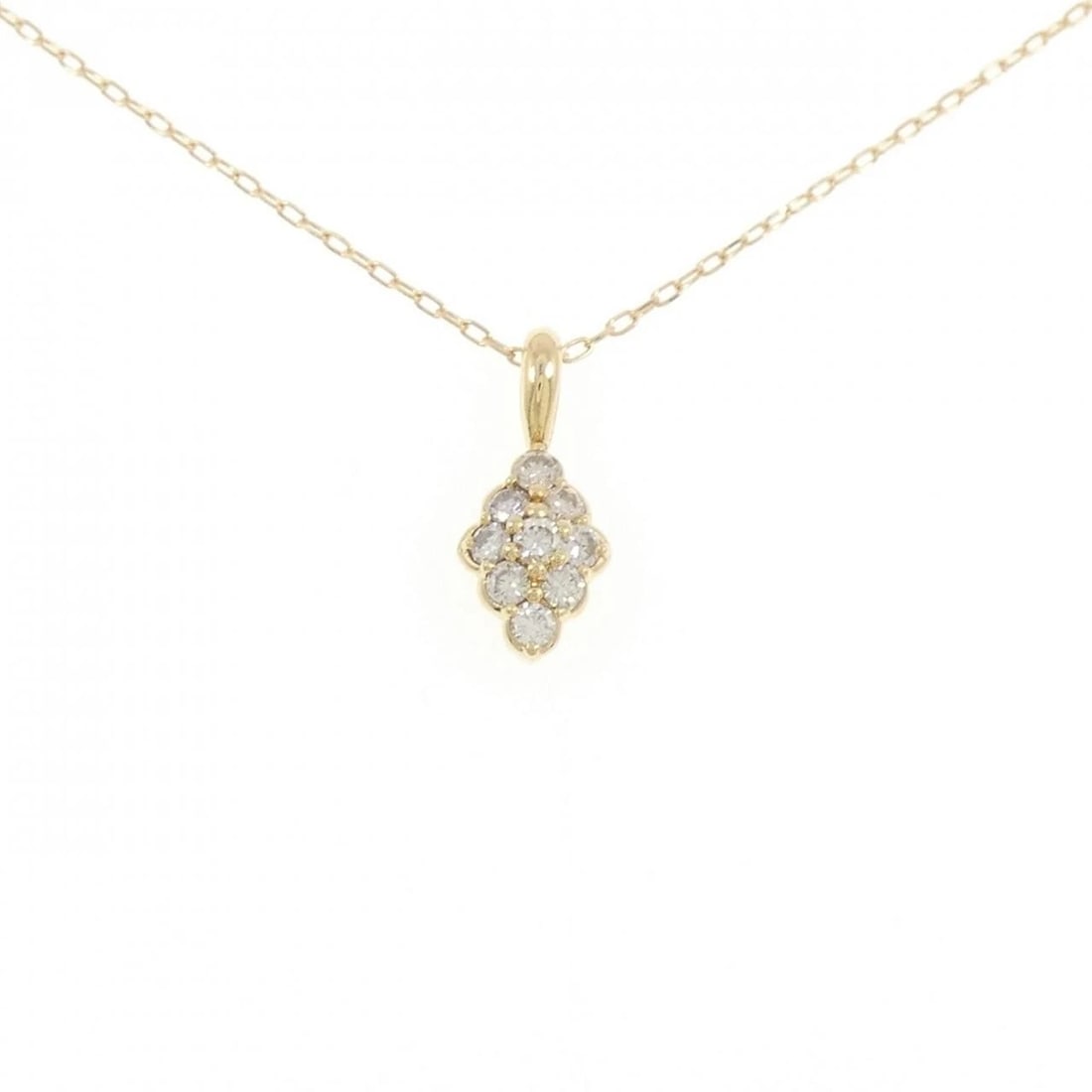 K18YG DIAMOND NECKLACE: K18YG Diamond Necklace Brand: Unbranded Type: Diamond Necklace Material: K18 yellow gold, Color: yellow gold Size: 45cm,Actual Size Pendant length approx. x width approx.: 15.9mmx7.0mm Chain