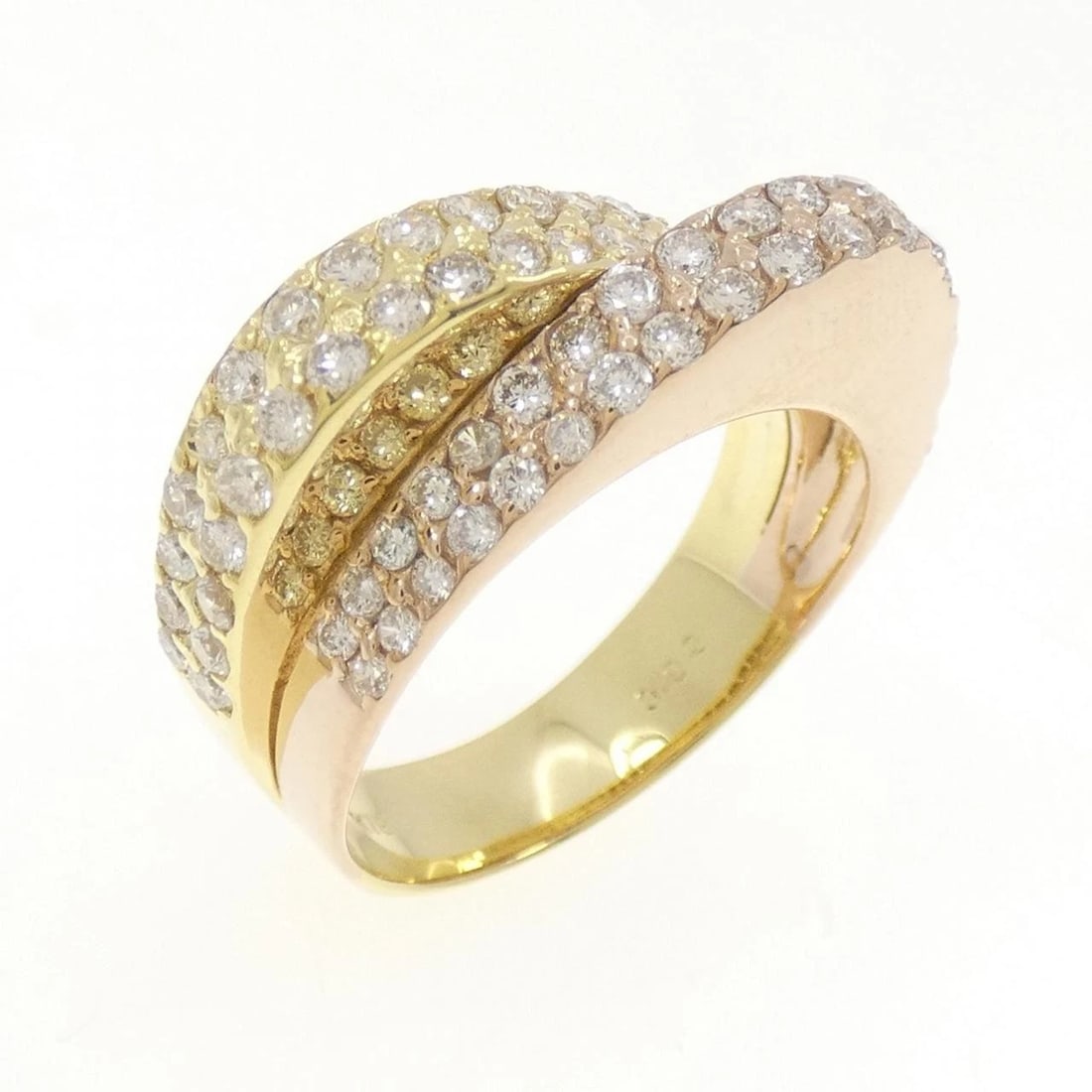 K18YG/K18PG DIAMOND RING: K18YG/K18PG Diamond Ring Brand: Unbranded Type: Diamond ring Material: 18K Yellow Gold/18K Pink Gold, Color: none Size: US 5 1/2 Accessories: None Accessories Notice: When purchasing pre-o