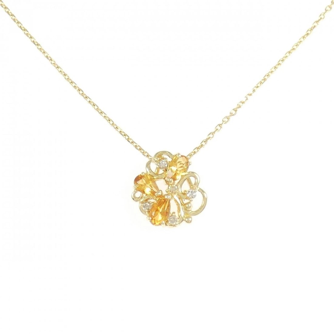 K18YG CITRINE NECKLACE: K18YG Citrine Necklace Brand: Unbranded Type: Citrine Necklace Material: K18 yellow gold, Color: yellow gold Size: 39cm,Actual Size Pendant length approx. x width approx.: 12.8mmx12.6mm Chain maxi