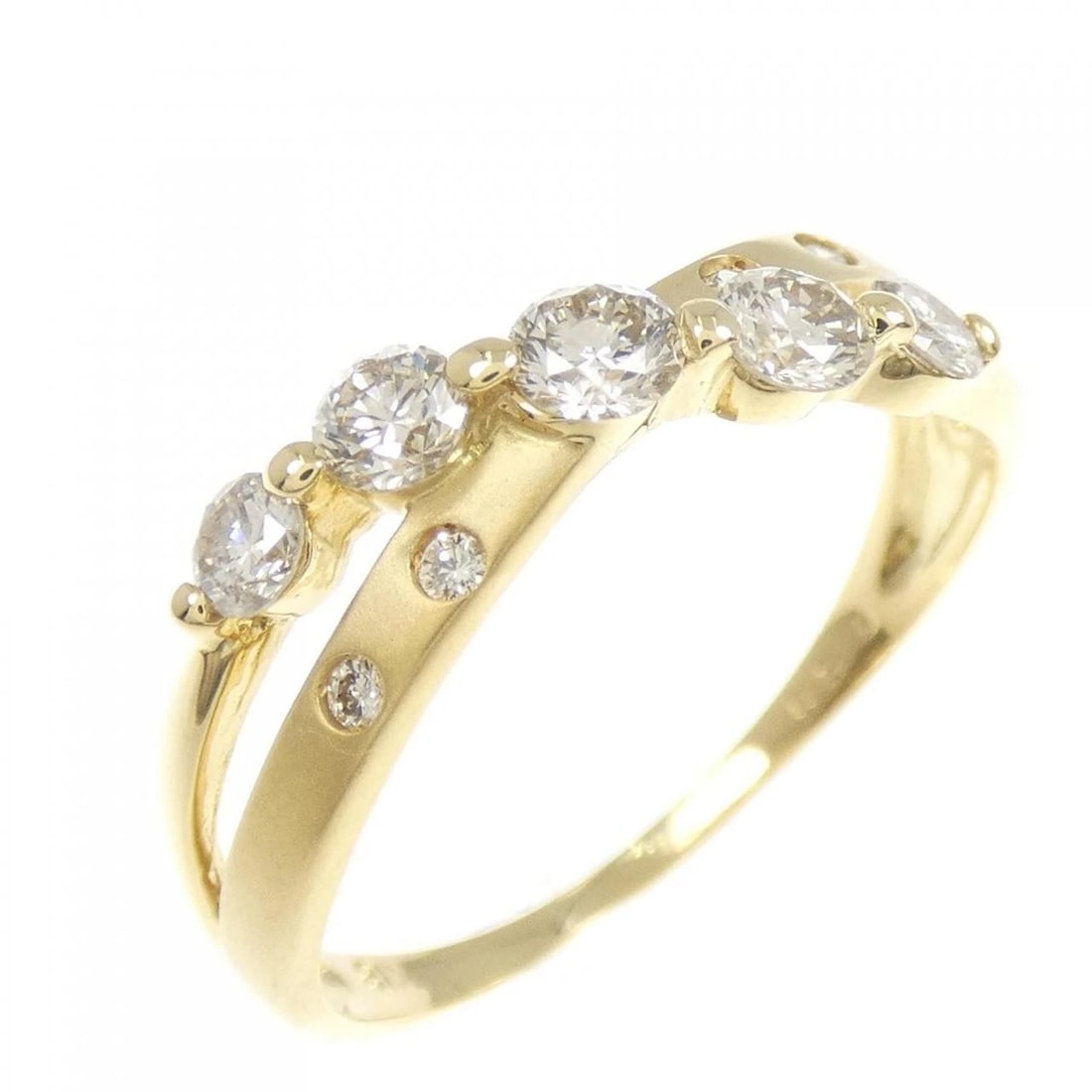 K18YG DIAMOND RING: K18YG Diamond Ring Brand: Unbranded Type: Diamond Ring Material: K18 yellow gold, Color: yellow gold Size: US 7 Accessories: None Accessories Notice: When purchasing pre-owned goods, please