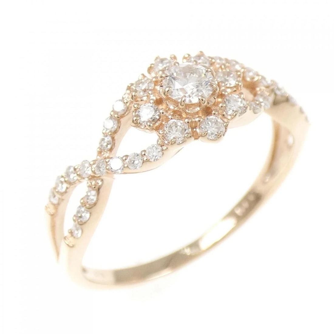 K18PG DIAMOND RING: K18PG Diamond Ring Brand: Unbranded Type: Diamond Ring Material: K18 Pink Gold, Color: Pink Gold Size: US 7 Accessories: None Accessories Notice: When purchasing pre-owned goods, please re