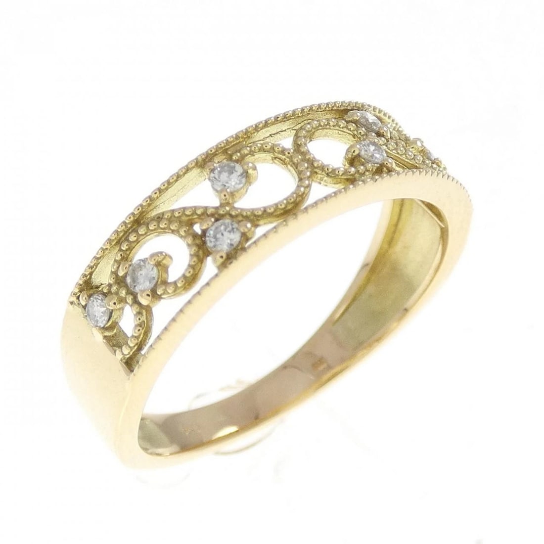 K18YG DIAMOND RING: K18YG Diamond Ring Brand: Unbranded Type: Diamond ring Material: K18 yellow gold, Color: yellow gold Size: US 5 3/4 Accessories: None Accessories Notice: When purchasing pre-owned goods, p
