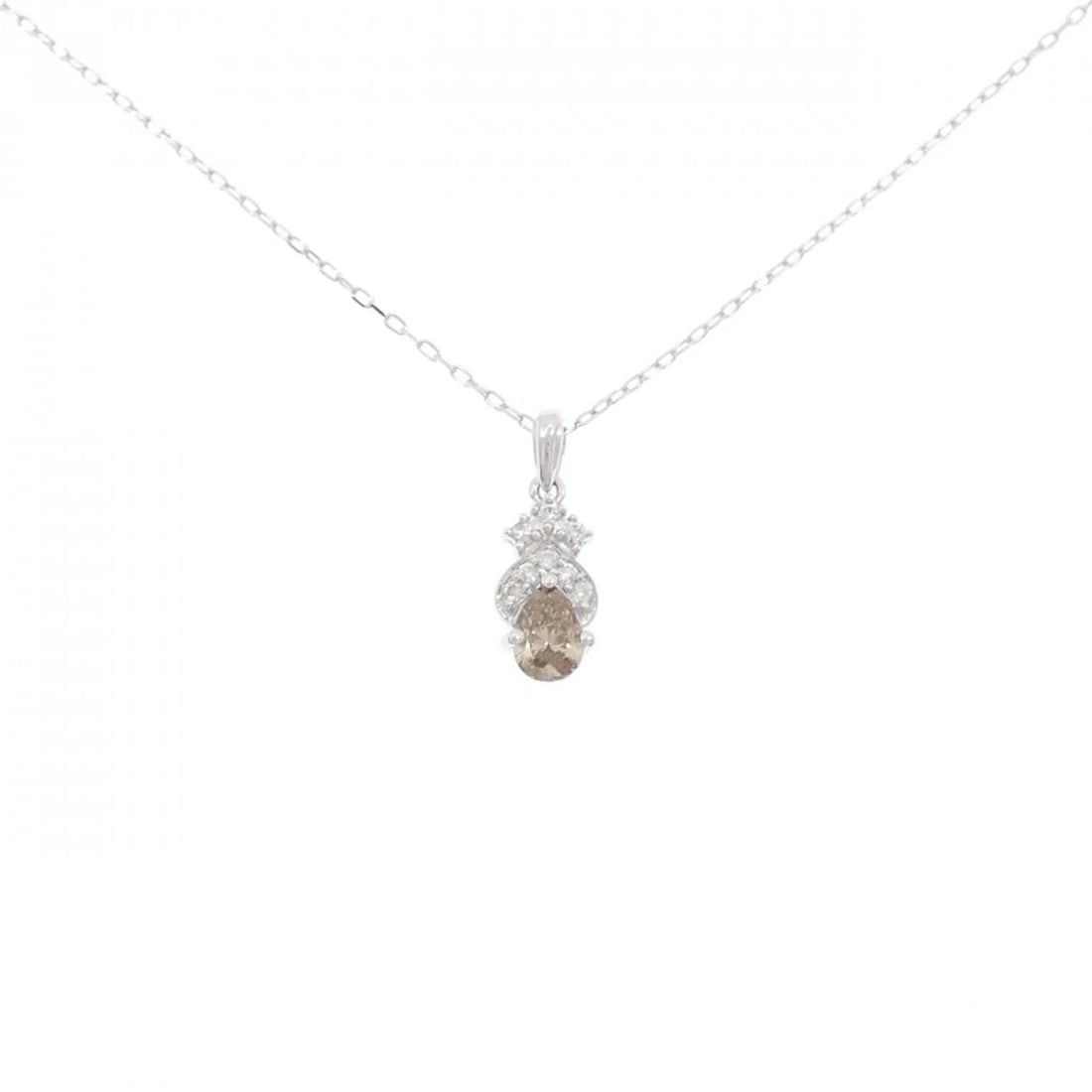 K18WG DIAMOND NECKLACE: K18WG Diamond Necklace Brand: Unbranded Type: Diamond Necklace Material: K18 white gold, Color: white gold Size: 45cm,Actual Size Pendant length approx. x width approx.: 17.0mmx6.3mm Chain
