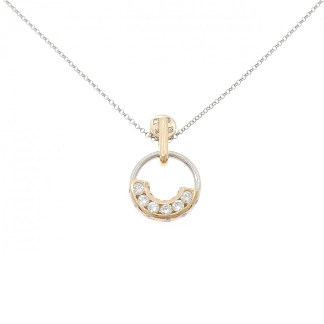 K18/PT900/PT850 DIAMOND NECKLACE: K18/PT900/PT850 Diamond Necklace Brand: Unbranded Type: Diamond Necklace Material: K18/PT900/PT850, Color: Platinum Size: 41cm,Actual Size Pendant length approx. x width approx.: 24.3mmx15.6mm