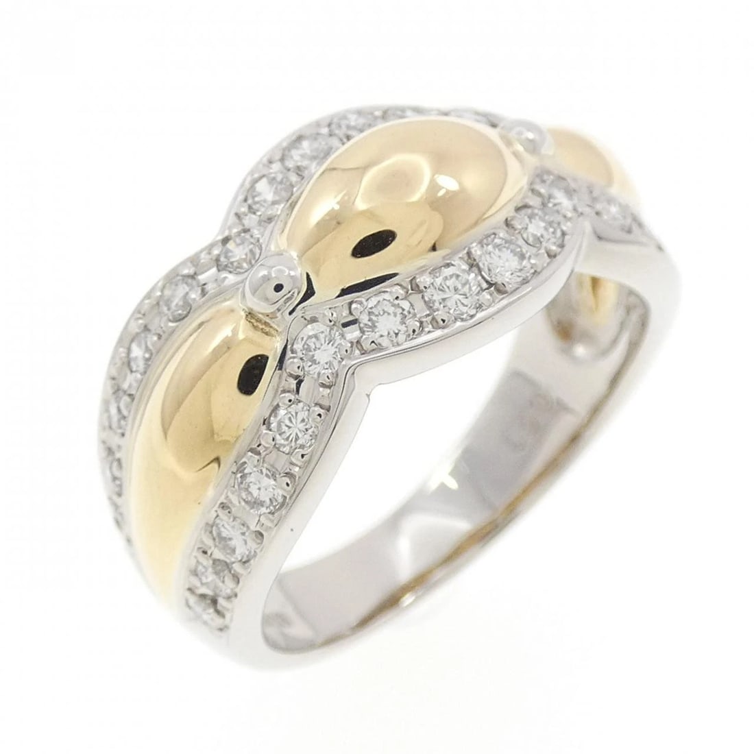 PT900/K18YG DIAMOND RING: PT900/K18YG Diamond Ring Brand: Unbranded Type: Diamond Ring Material: Platinum 900 / K18 yellow gold, Color: none Size: US 6 1/4 Accessories: None Accessories Notice: When purchasing