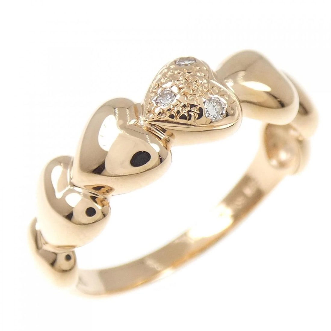 K18PG HEART DIAMOND RING: K18PG Heart Diamond Ring Brand: Unbranded Type: Diamond Ring Material: K18 Pink Gold, Color: Pink Gold Size: US 5 3/4 Accessories: None Accessories Notice: When purchasing pre-owned goods,