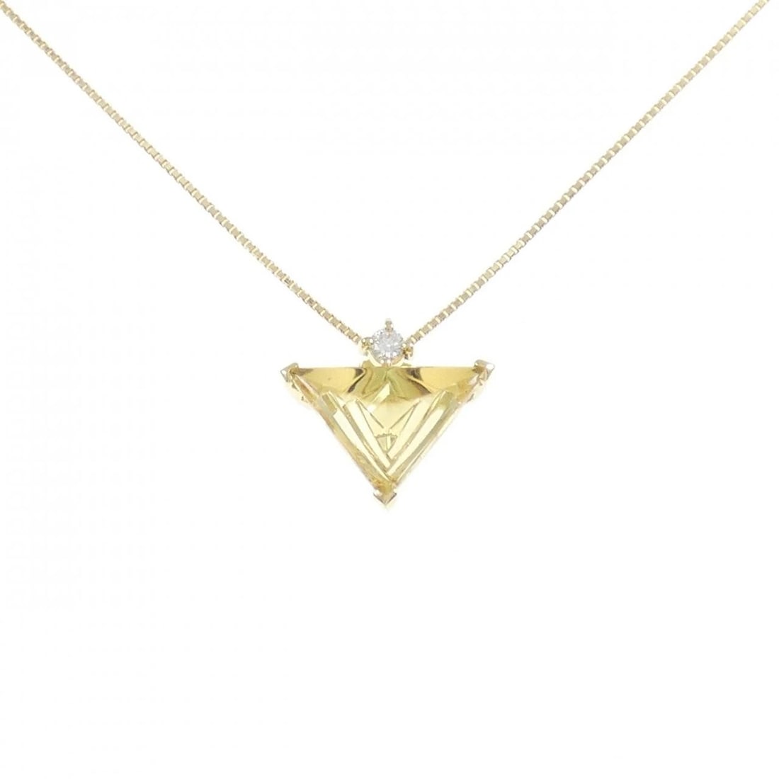 K18YG CITRINE NECKLACE: K18YG Citrine Necklace Brand: Unbranded Type: Citrine Necklace Material: K18 yellow gold, Color: yellow gold Size: 45cm,Actual Size Pendant length approx. x width approx.: 13.1mmx13.9mm Chain