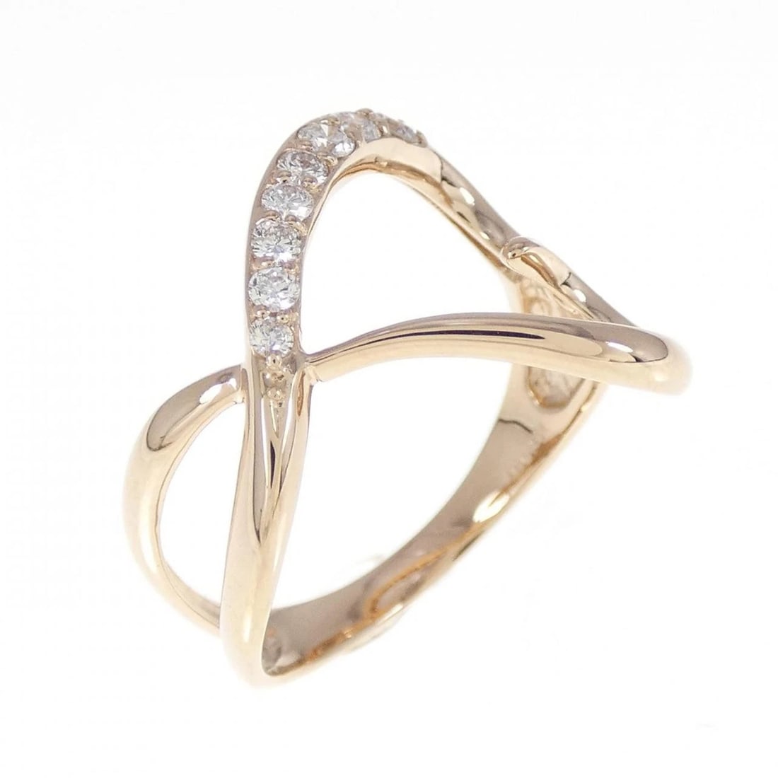 K18PG HEART DIAMOND RING: K18PG Heart Diamond Ring Brand: Unbranded Type: Diamond ring Material: K18 Pink Gold, Color: Pink Gold Size: US 5 Accessories: None Accessories Notice: When purchasing pre-owned goods, please