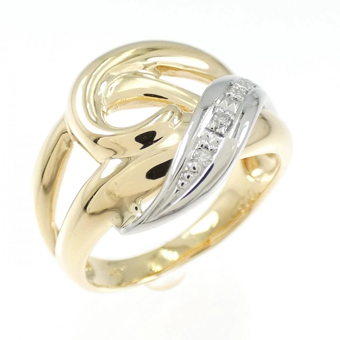 K18YG/PT900 DIAMOND RING: K18YG/PT900 Diamond Ring Brand: Unbranded Type: Diamond ring Material: 18k yellow gold / Platinum 900, Color: none Size: US 5 1/4 Accessories: None Accessories Notice: When purchasing