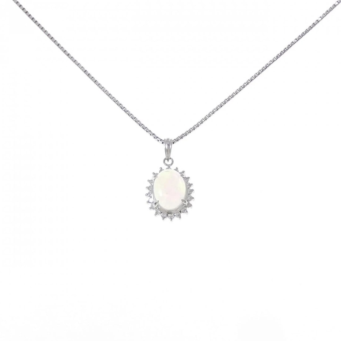 PT900/PT850 SYNTHETIC OPAL NECKLACE: PT900/PT850 Synthetic Opal Necklace Brand: Unbranded Type: Synthetic Opal Necklace Material: Platinum900/Platinum850, Main Stone/Creation Synthetic Opal Color: NONE Size: 42cm Actual Size