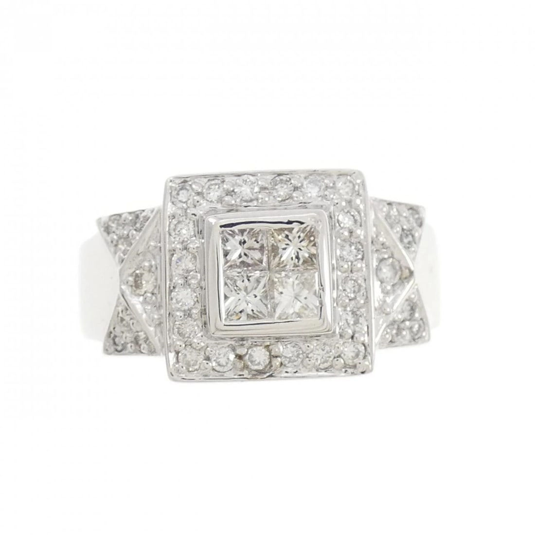 K18WG DIAMOND RING - 2