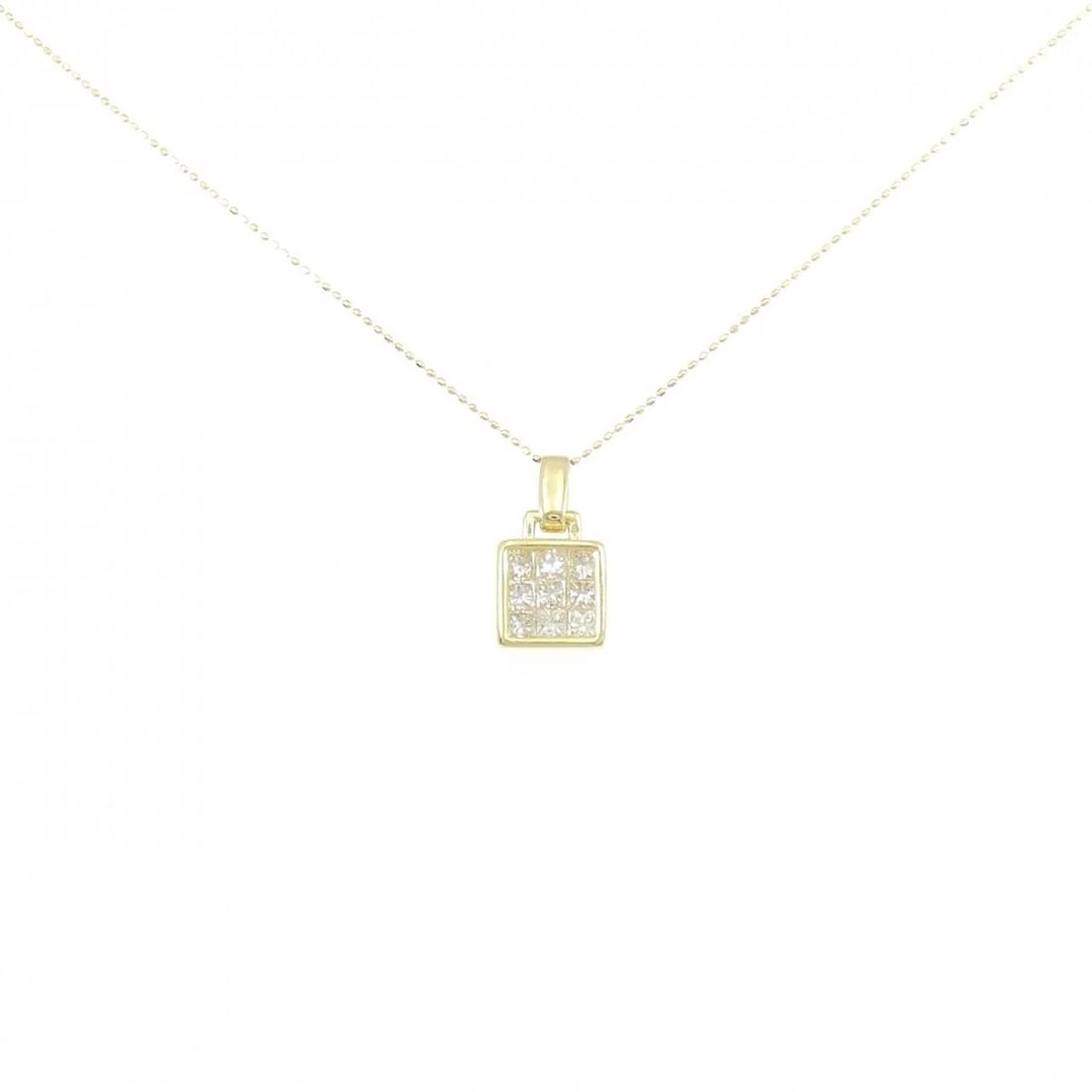 K18YG DIAMOND NECKLACE: K18YG Diamond Necklace Brand: Unbranded Type: Diamond Necklace Material: K18 yellow gold, Color: yellow gold Size: 46cm Actual Size Pendant length approx. x width approx.: 14.3mmx7.9mm Chain