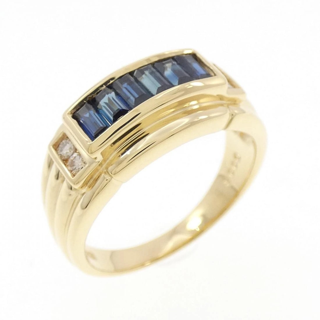 K18YG SAPPHIRE RING: K18YG Sapphire Ring Brand: Unbranded Type: Sapphire Ring Material: K18 yellow gold, Main Stone/Creation Sapphire Color: yellow Size: US 5 3/4 Accessories: None Accessories Notice: When pur
