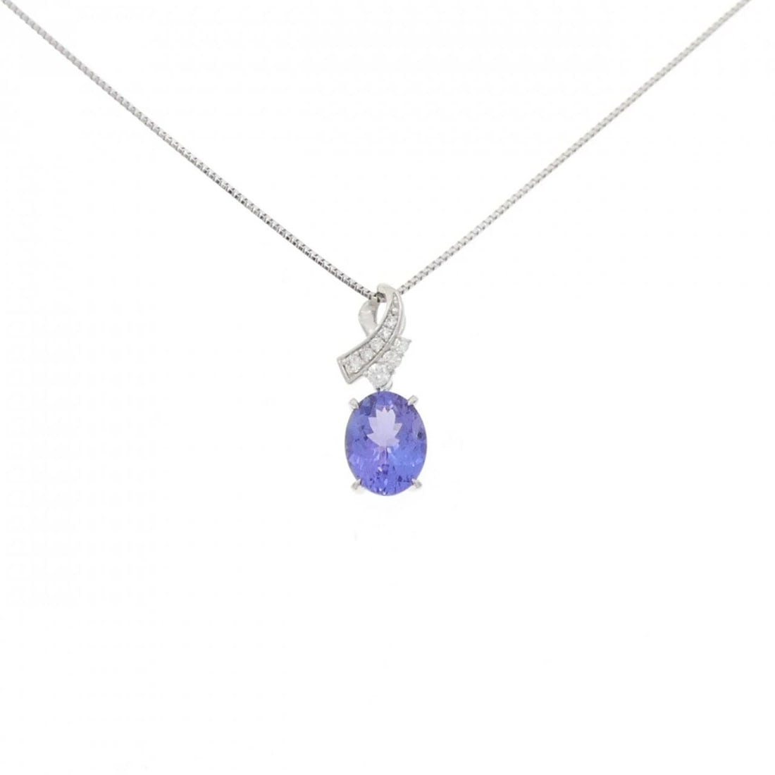 PT900/PT850 TANZANITE NECKLACE: PT900/PT850 Tanzanite Necklace Brand: Unbranded Type: Tanzanite Necklace Material: Platinum900/Platinum850 , Main Stone/Creation Tanzanite Color: NONE Size: 45cm Actual Size Pendant length